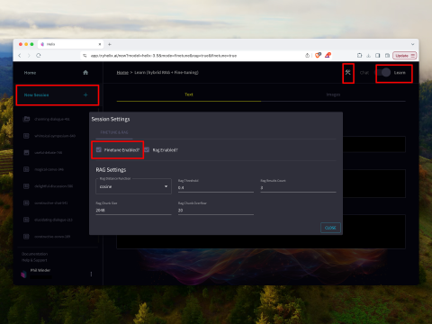 How to enable fine tuning in helix.